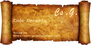 Csór Gergely névjegykártya
